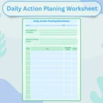 Daily Action Planning Worksheet Product Image