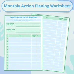 Monthly Action Planning Worksheet Product Image