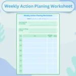 Weekly Action Planning Worksheet Product Image