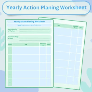 Yearly Action Planning Worksheet Product image
